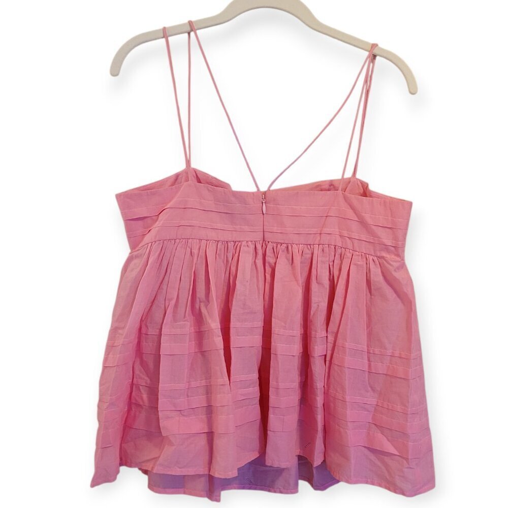 STAUD Theo Strawberry Pink Cotton Strappy Tank Top Size 8 NWOT Summer Essentials - Picture 3 of 9